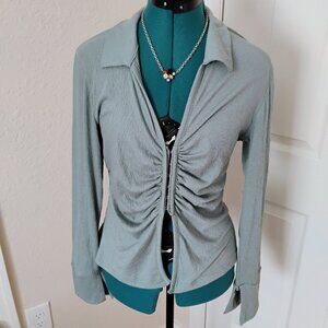 Passport Light Green Long Sleeve Blouse Size Large
